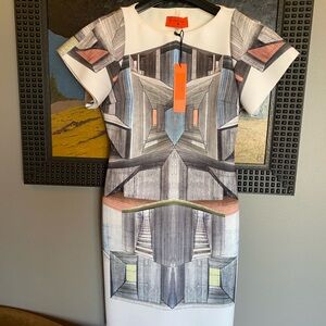 Clover Canyon Abstract Print Midi Dress